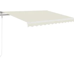 FinePRICE Automaattisesti sisäänkelattava markiisi 300x250cm sinivalk.