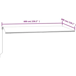 FinePRICE Automaattisesti sisäänkelattava markiisi 300x250cm sinivalk.