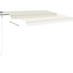 FinePRICE Automaattisesti sisäänkelattava markiisi 300x250cm sinivalk.