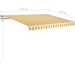 FinePRICE Automaattisesti sisäänkelattava markiisi 300x250cm sinivalk.