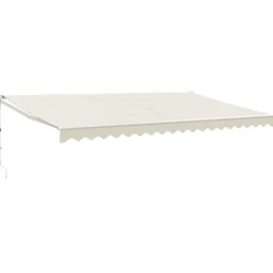 New FinePRICE Automaattisesti sisäänkelattava markiisi kermanvalkoinen 5x3 m