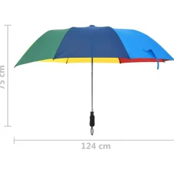 Online FinePRICE Automaattisesti taittuva sateenvarjo 124cm monivärinen