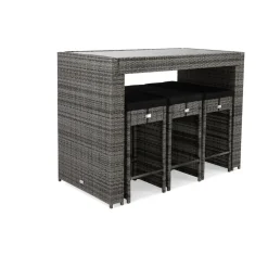 Discount Comfort Garden Baariryhmä Bahamas 149 cm pöytä + 6 baarijakkaraa harmaa