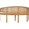 New FinePRICE Banaanin muotoinen penkki 180 cm täysi tiikki