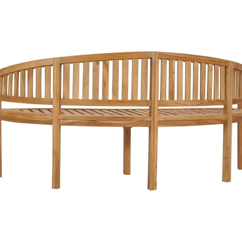 New FinePRICE Banaanin muotoinen penkki 180 cm täysi tiikki