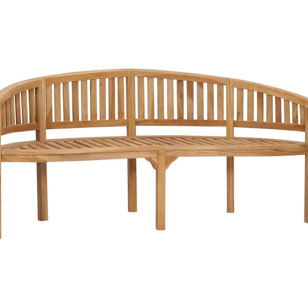 New FinePRICE Banaanin muotoinen penkki 180 cm täysi tiikki