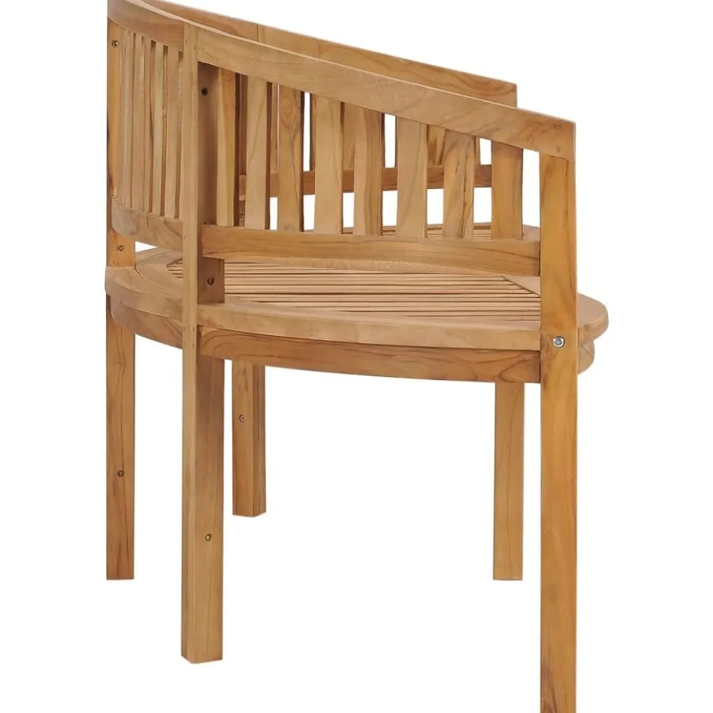 New FinePRICE Banaanin muotoinen penkki 180 cm täysi tiikki