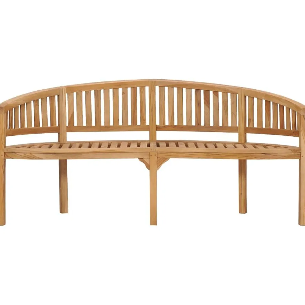 New FinePRICE Banaanin muotoinen penkki 180 cm täysi tiikki