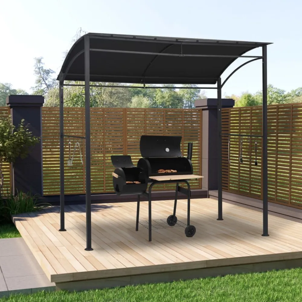 Sale FinePRICE Bbq-huvimaja 215x150x220 cm antrasiitti teräs