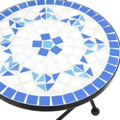 Hot FinePRICE bistropöytäsarja Mosaiikki sinivalkoinen rauta ja keramiikka (16353)