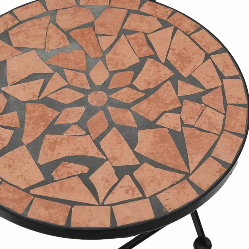 Hot FinePRICE bistropöytäsarja Mosaiikki sinivalkoinen rauta ja keramiikka (16353)