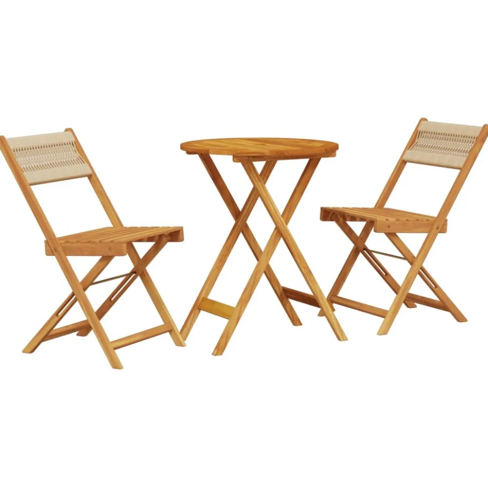 Clearance FinePRICE Bistrosarja 3-osainen musta polypropeeni ja täysi akasiapuu (81745)
