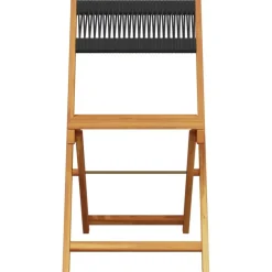 Clearance FinePRICE Bistrosarja 3-osainen musta polypropeeni ja täysi akasiapuu (81745)