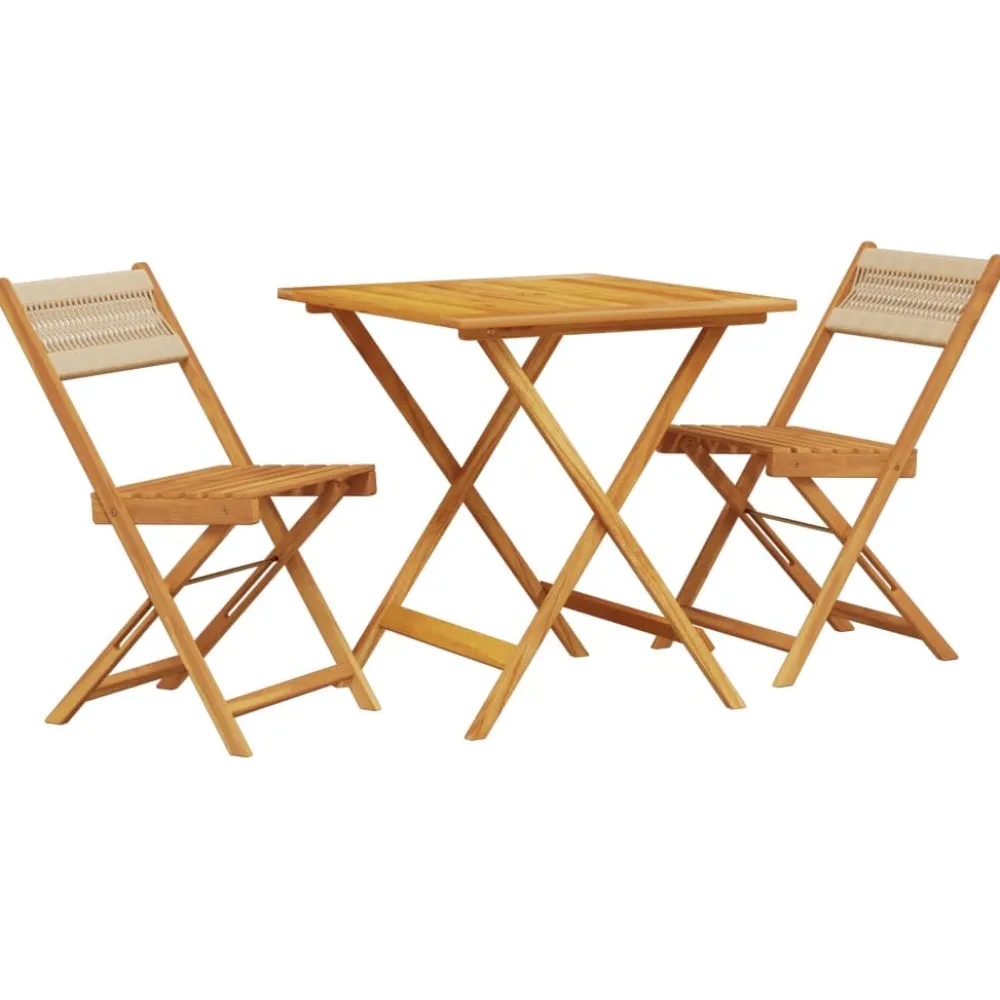 Clearance FinePRICE Bistrosarja 3-osainen musta polypropeeni ja täysi akasiapuu (81745)