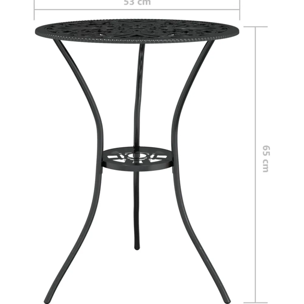 Online FinePRICE Bistrosarja 3-osainen valualumiini musta (17754)