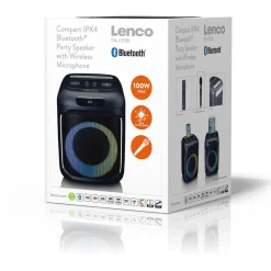 Lenco Bluetooth-kaiutin , IPx4, 100W, langattomalla mikrofonilla