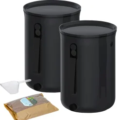 Sale BioProffa Bokashi Keittiökompostori Organko 2 Ocean tuplapakkaus 9,6 L musta