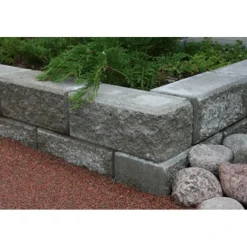 Discount Lakka Rakennustuotteet Citymuurikivi Lakka lohko/sileä kulma, harmaa 360x180x150mm