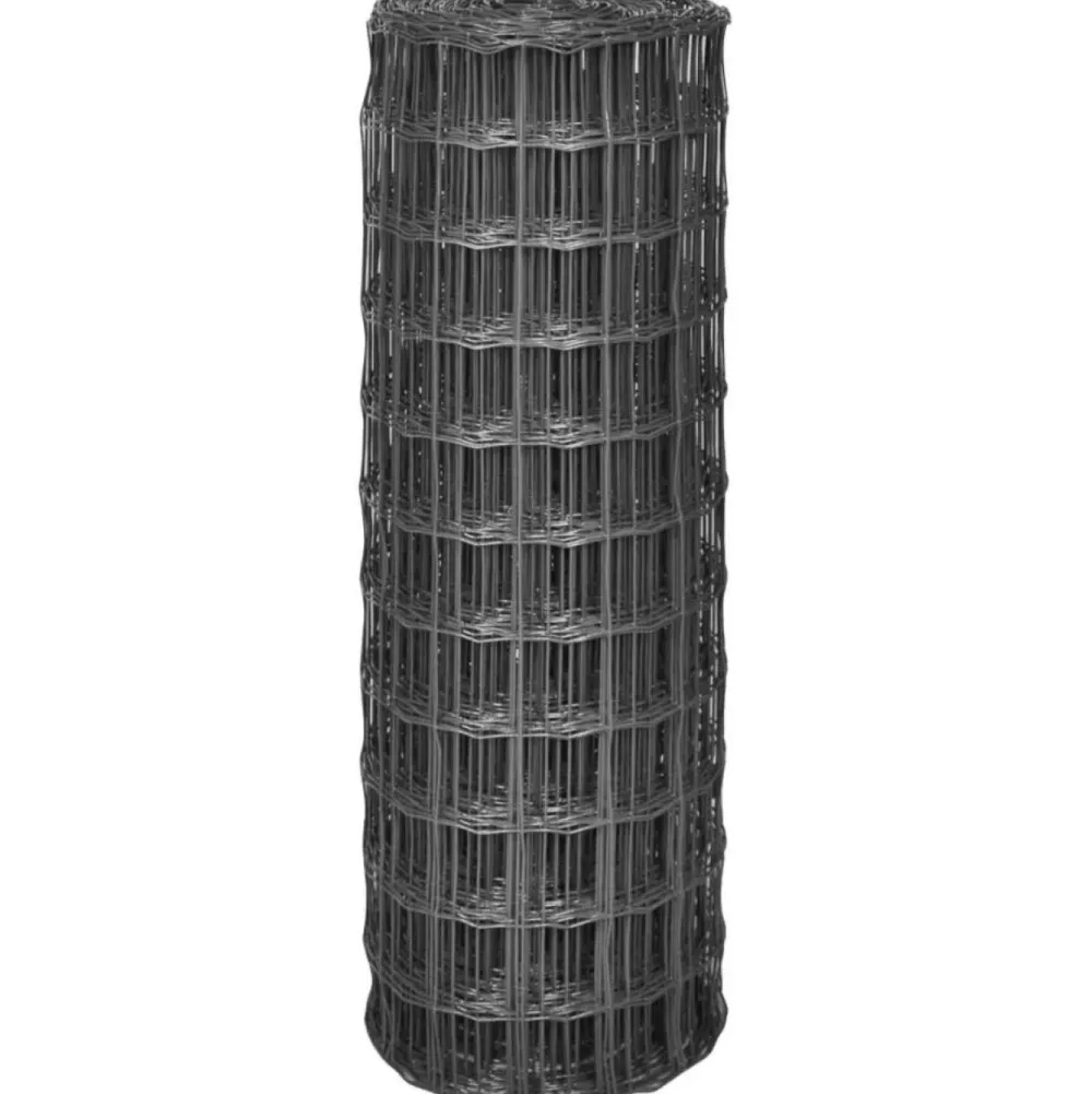 Best FinePRICE Euro-aita, teräs, 10x0,8 m, harmaa, silmäkoko 77 x 64 mm
