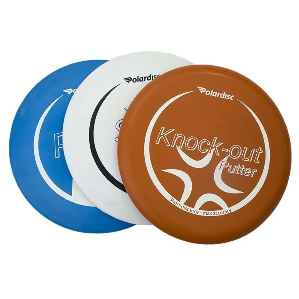 Hot Polardisc Frisbeegolfsetti Starter, sis. 3 frisbeekiekkoa ja korin