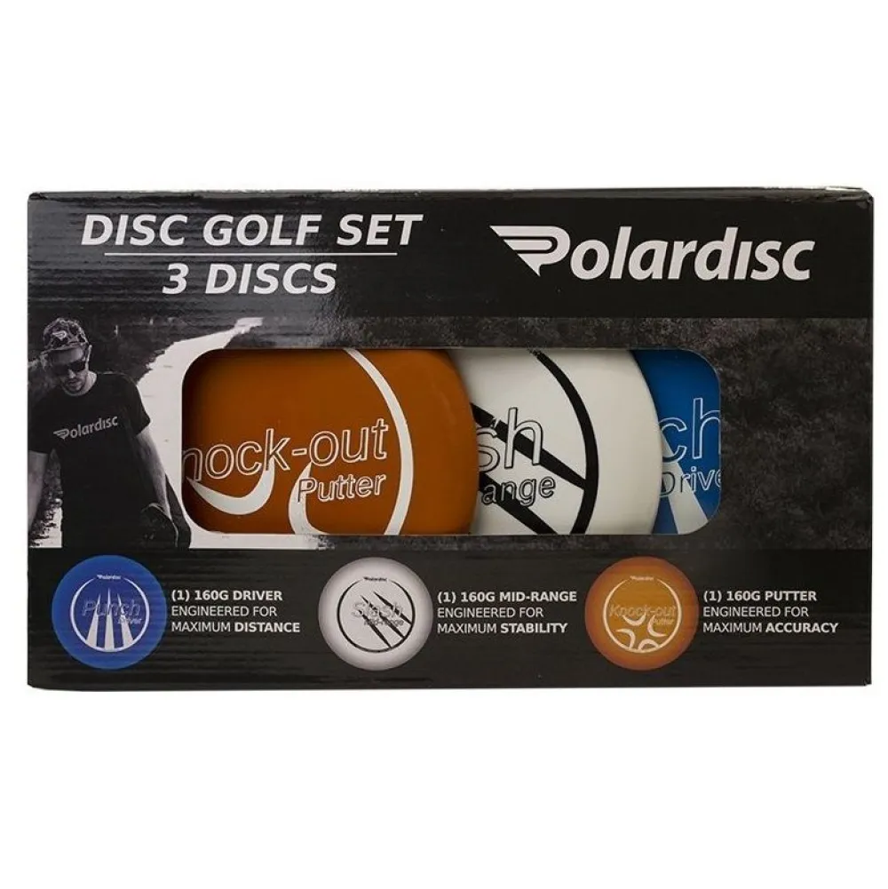 Hot Polardisc Frisbeegolfsetti Starter, sis. 3 frisbeekiekkoa ja korin
