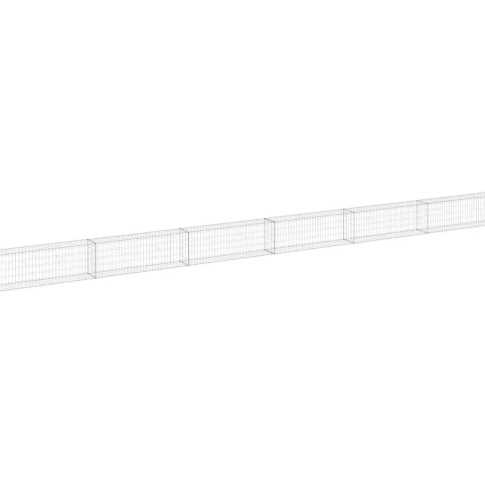 Clearance FinePRICE Gabion-kivikori kansilla galvanoitu teräs 900x30x50 cm