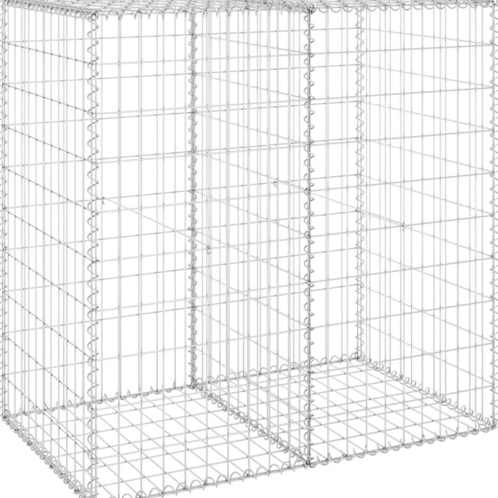 Clearance FinePRICE Gabion-kivikori kansilla galvanoitu teräs 100x60x100 cm