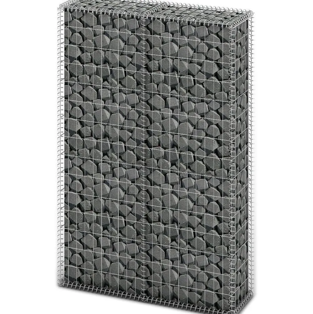 New FinePRICE Gabion/kivikori kansilla galvanoitu vaijeri 150x100x30cm
