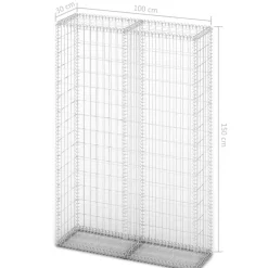 New FinePRICE Gabion/kivikori kansilla galvanoitu vaijeri 150x100x30cm