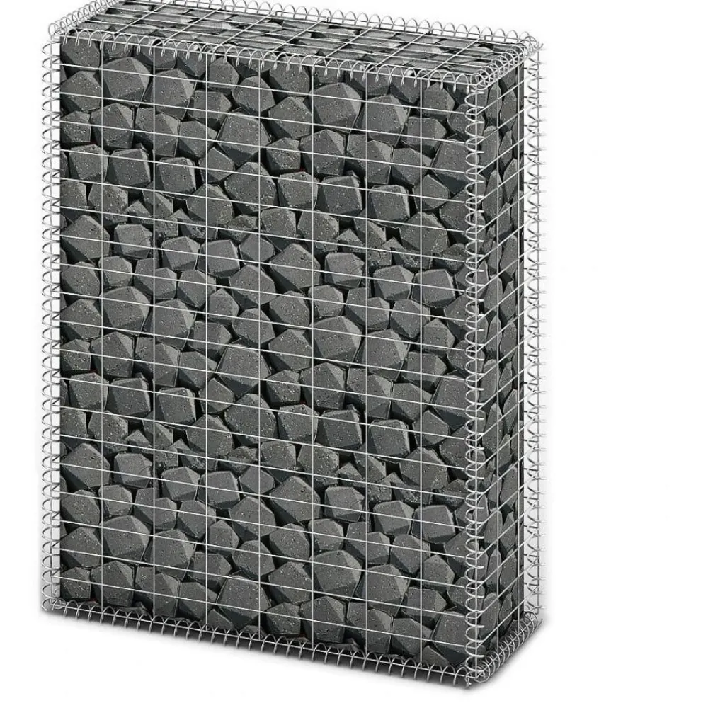 Clearance FinePRICE Gabion/kivikori kansilla galvanoitu vaijeri 100x80x30cm