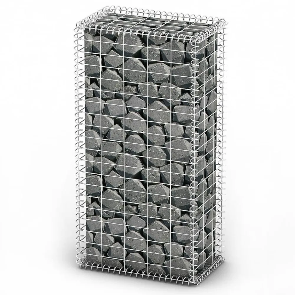 Outlet FinePRICE Gabion/kivikori kansilla galvanoitu vaijeri 100x50x30cm