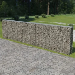 Outlet FinePRICE Gabion-kivikori kansilla galvanoitu teräs 600x30x150cm
