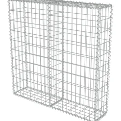 Outlet FinePRICE Gabion-kivikori kansilla galvanoitu teräs 100x20x100cm