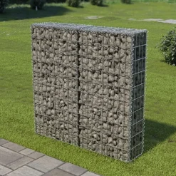 Outlet FinePRICE Gabion-kivikori kansilla galvanoitu teräs 100x20x100cm