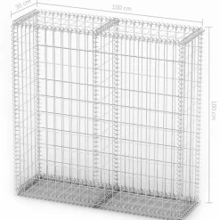 Discount FinePRICE Gabion/kivikori kansilla galvanoitu vaijeri 100x100x30cm
