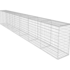 Best FinePRICE Gabionseinä kannella galvanoitu teräs 600x50x100cm