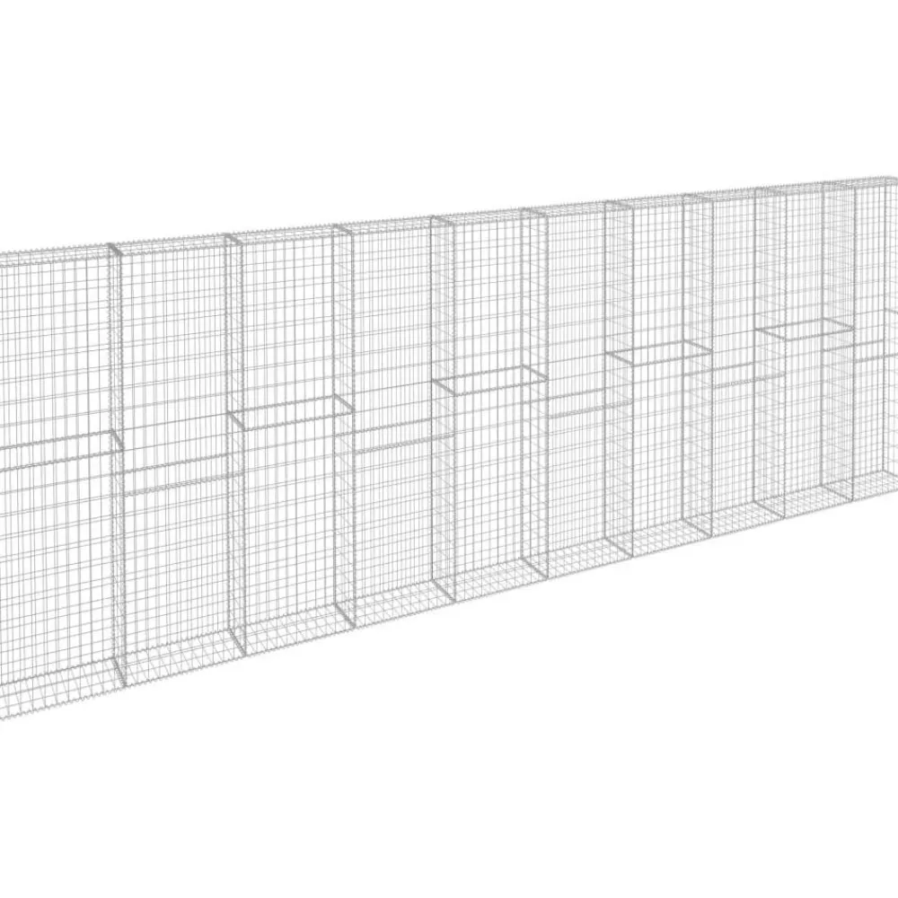 Hot FinePRICE Gabionseinä kansilla galvanoitu teräs 600x30x200cm