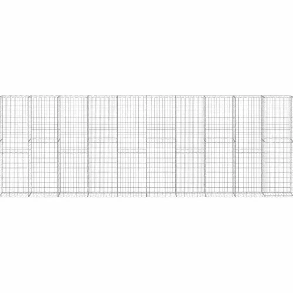 Hot FinePRICE Gabionseinä kansilla galvanoitu teräs 600x30x200cm