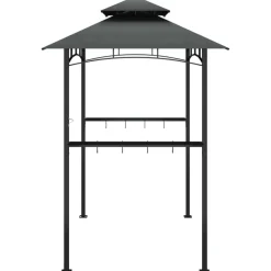 Clearance FinePRICE Grillikatos sivuhyllyillä 240x150x243 cm teräs antrasiitti