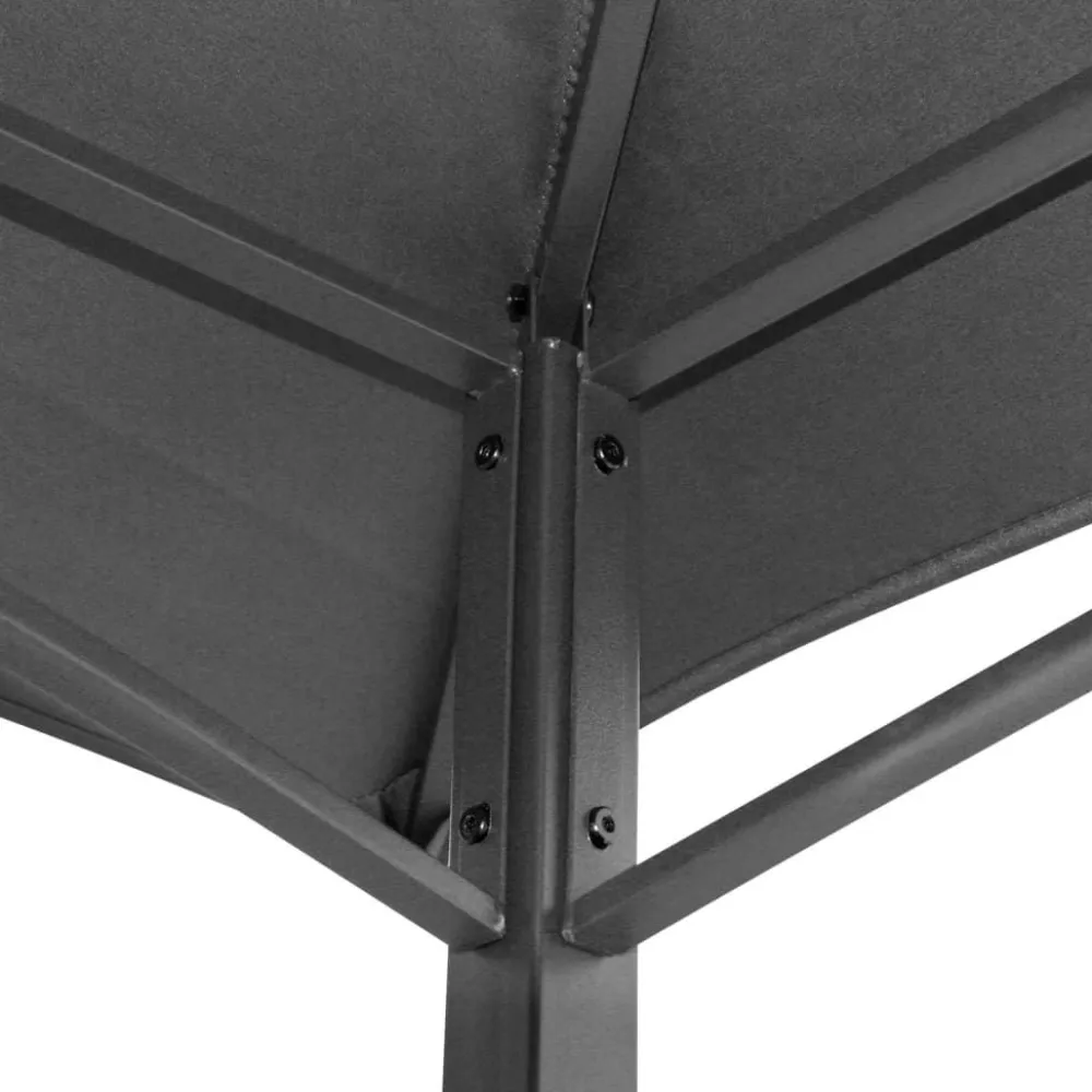 Clearance FinePRICE Grillikatos sivuhyllyillä 240x150x243 cm teräs antrasiitti