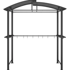 Clearance FinePRICE Grillikatos sivuhyllyillä 210x114x230 cm teräs antrasiitti