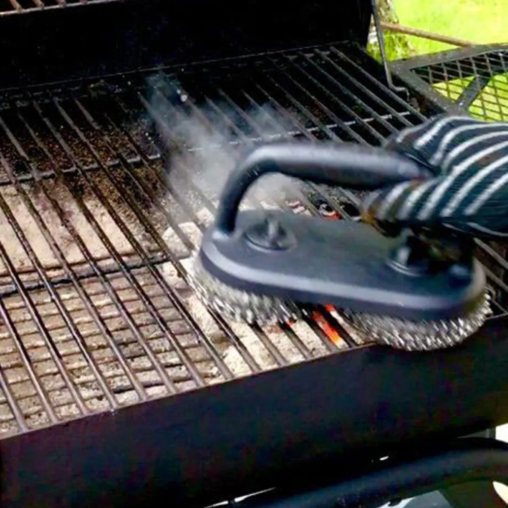 Clearance Pepper Grillin puhdistusharja , kahdella teräsvillatyynyllä