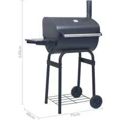 Hot FinePRICE Hiiligrilli savustin alahyllyllä musta