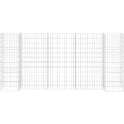 FinePRICE H-muotoinen kivikori/kukkalaatikko teräslanka 260x40x40 cm