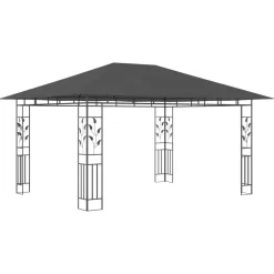 Discount FinePRICE Huvimaja hyttysverkko ja LED-valonauha 3x3x2,73 m ruskeanharmaa