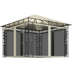 Sale FinePRICE Huvimaja hyttysverkko ja LED-valonauhat 3x3x2,73 m kerma
