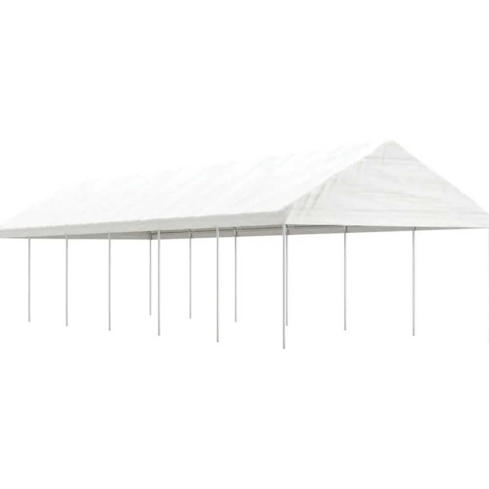 Discount FinePRICE Huvimaja katolla valkoinen 13,38x4,08x3,22 m polyeteeni