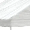 FinePRICE Huvimaja katolla valkoinen 5,88x2,23x3,75 m polyet