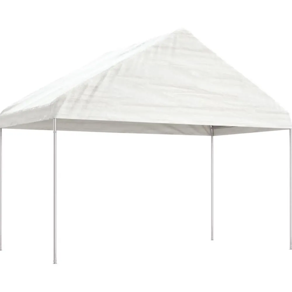 Best FinePRICE Huvimaja katolla valkoinen 4,08x2,23x3,22 m polyeteeni
