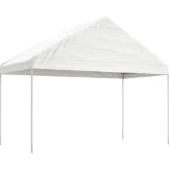 New FinePRICE Huvimaja katolla valkoinen 4,46x4,08x3,22 m polyeteeni